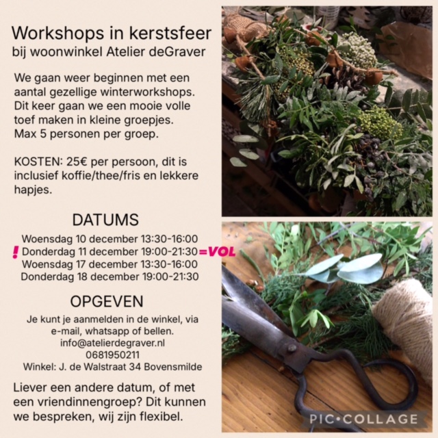 Workshop in kerstsfeer