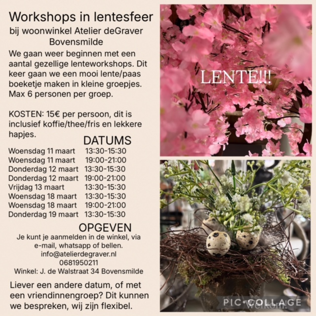 Workshops in lentesfeer, lente paas boeketje maken